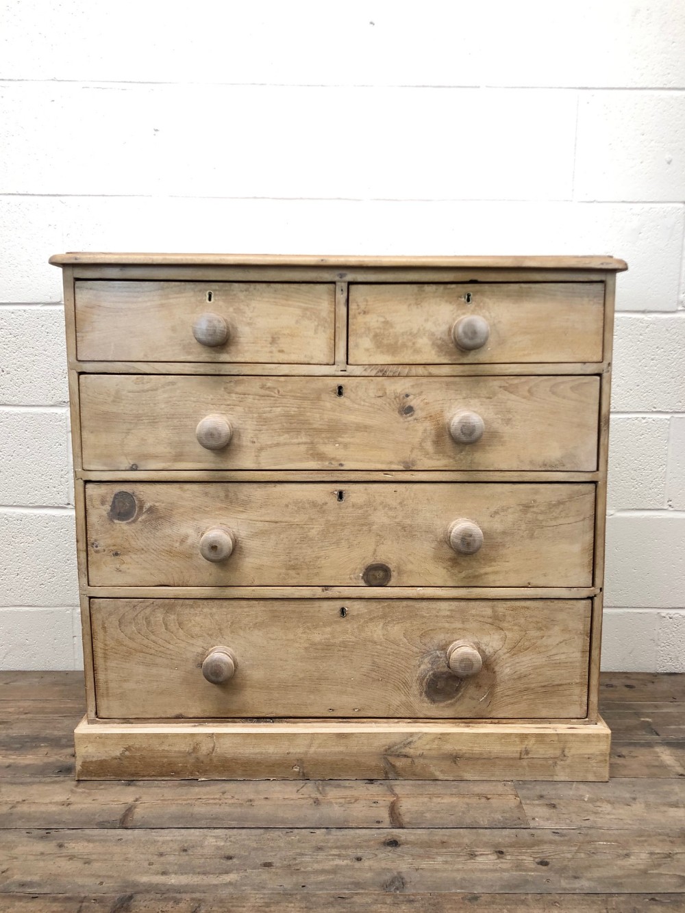 Victorian Pine Chest of Drawers on Plinth Base