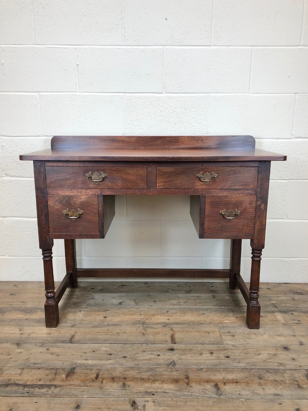 Small Antique Mahogany Kneehole Desk 
