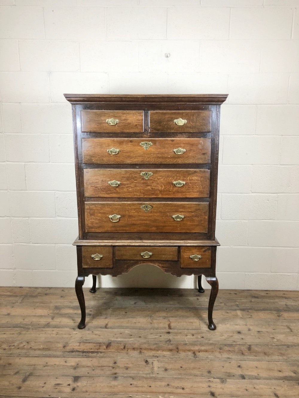 Antique 18th Century George II Oak Chest on Stand