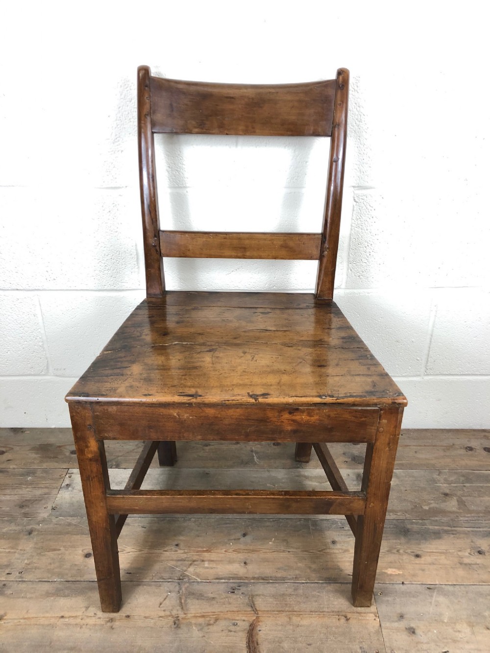 19th Century Antique Fruitwood Bar Back Farmhouse Chair or Kitchen Chair
