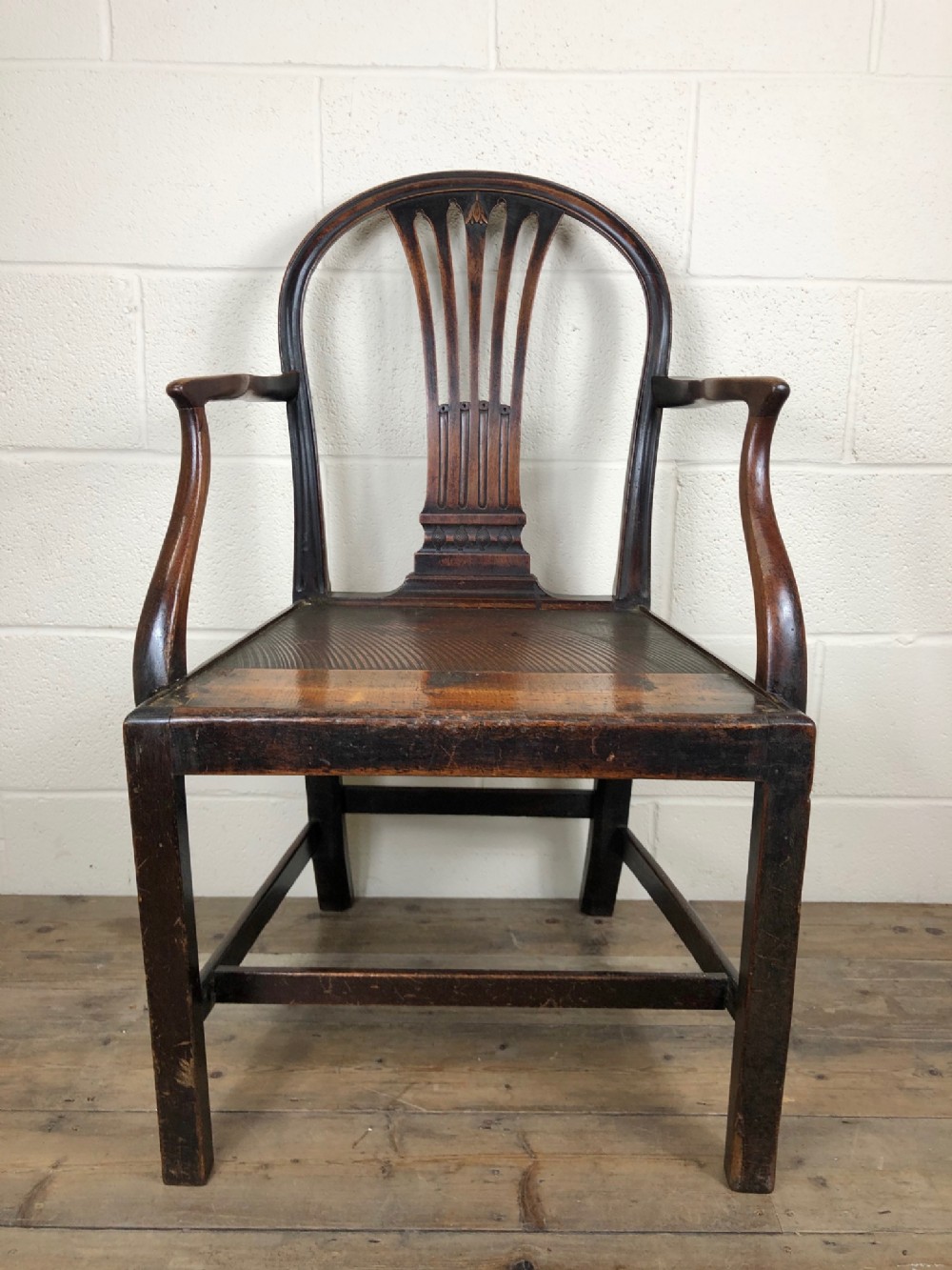 19th Century Armchair with Decorative Back