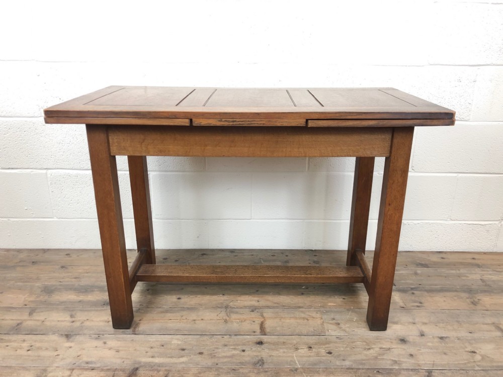 Antique Oak Narrow Draw Leaf Table