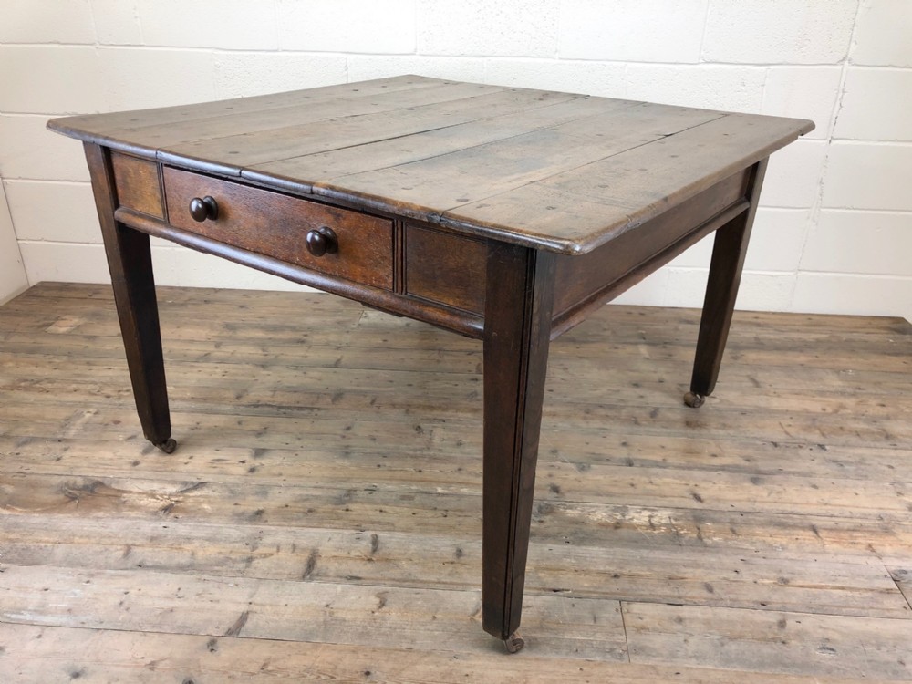 Antique 19th Century Oak Farmhouse Kitchen Table
