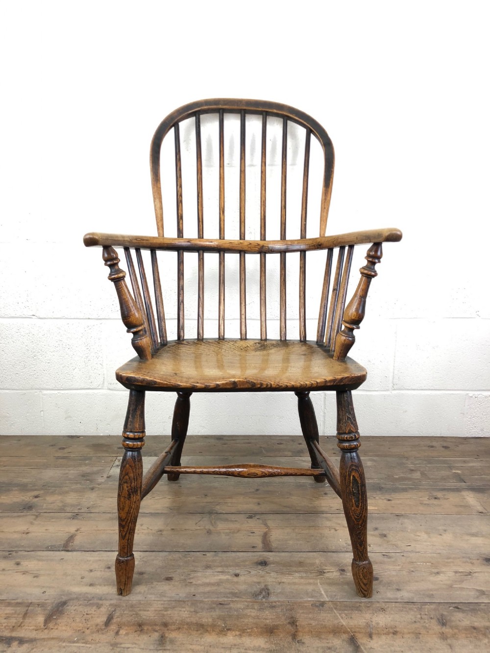 19th Century Antique Ash and Elm Windsor Armchair