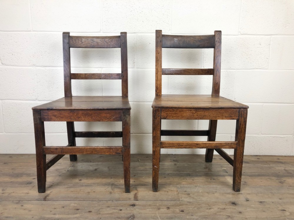 Two Similar 19th Century Welsh Oak Farmhouse Chairs