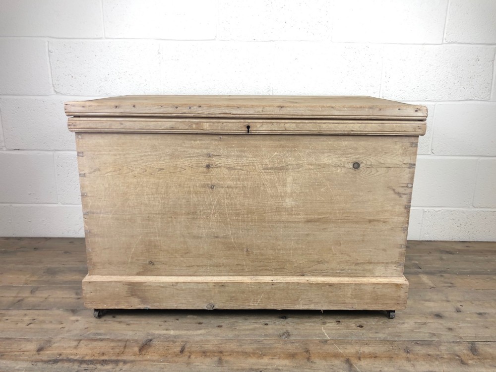 Large Antique 19th Century Pine Trunk