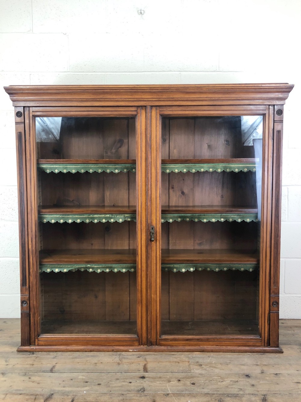 Antique Victorian Glazed Bookcase Cabinet