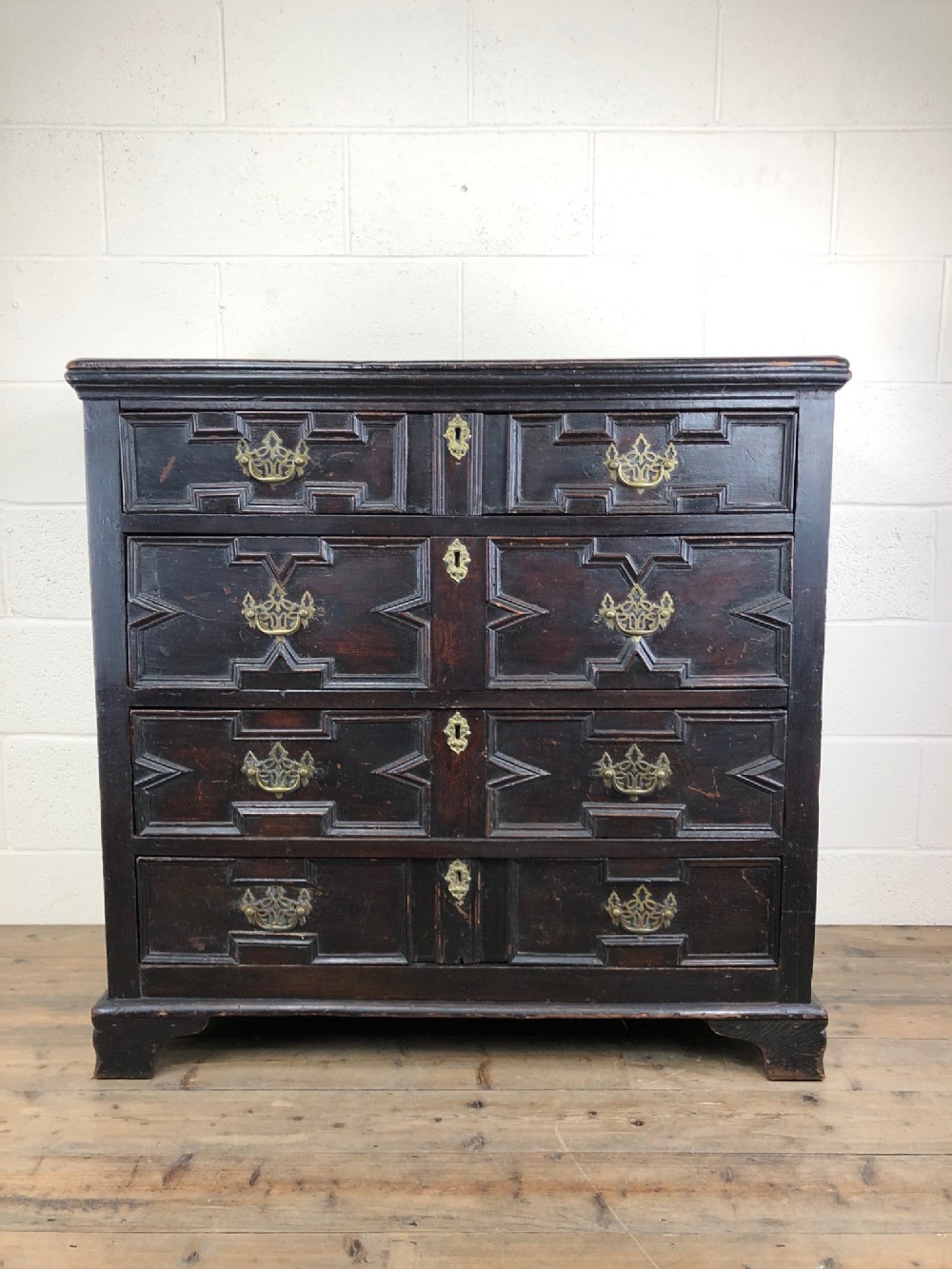 Antique 18th Century Jacobean Style Oak Chest of Drawers