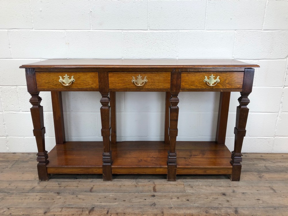 Oak Pot Board Dresser Base in 18th Century Style