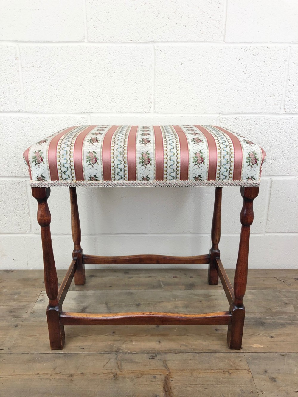 Early 20th Century Stained Beech Stool 