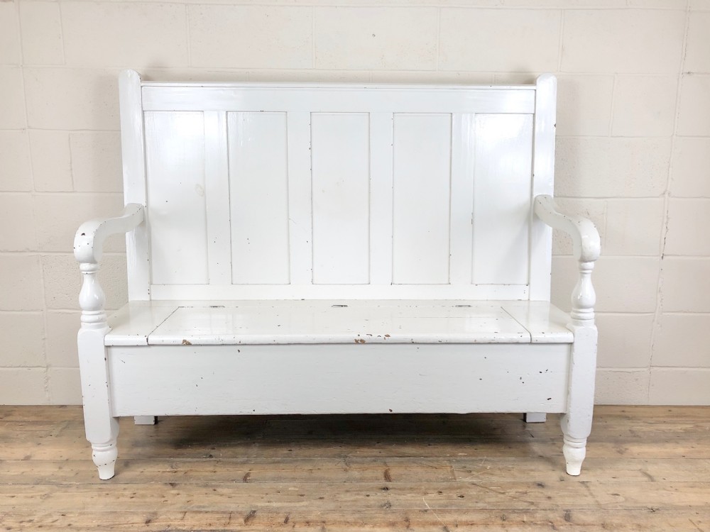 Antique 19th Century Painted Pine Pembrokeshire Settle