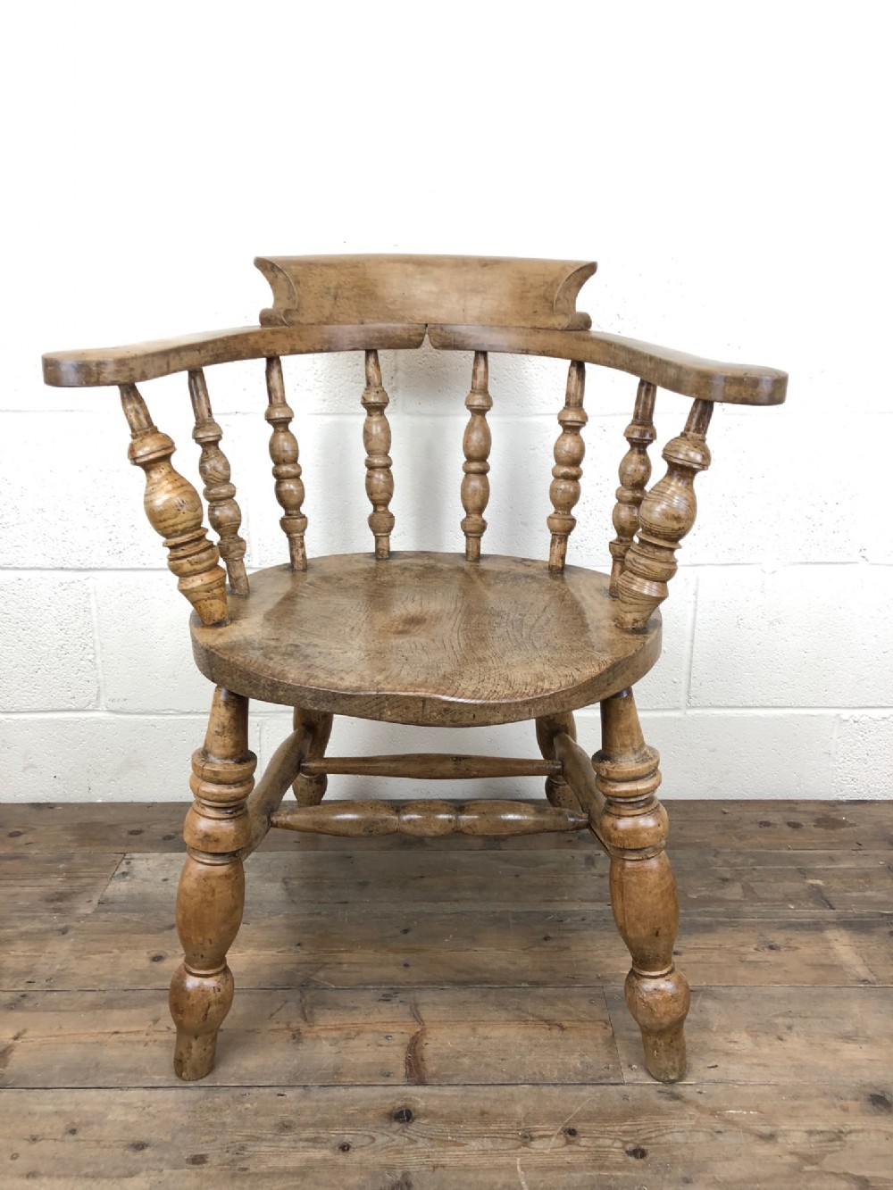Antique Beech and Elm Smoker’s Bow Chair