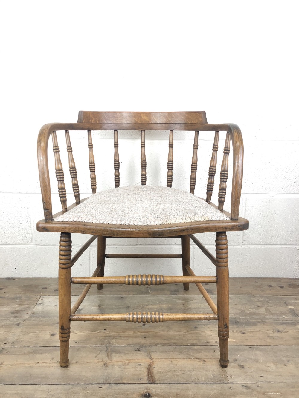 Antique Edwardian Beech and Elm Captain’s Desk Chair
