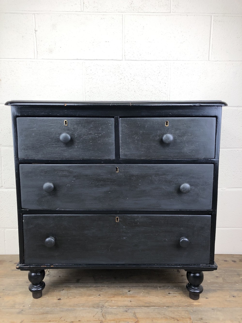 Late Victorian Ebonised Pine Chest of Drawers