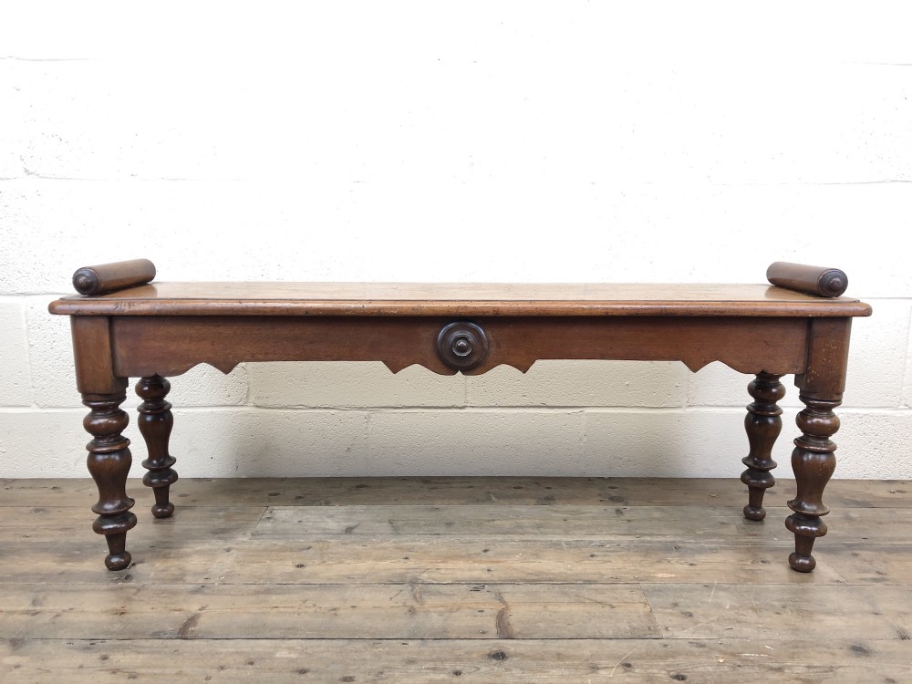 Antique Victorian Mahogany Hall Bench