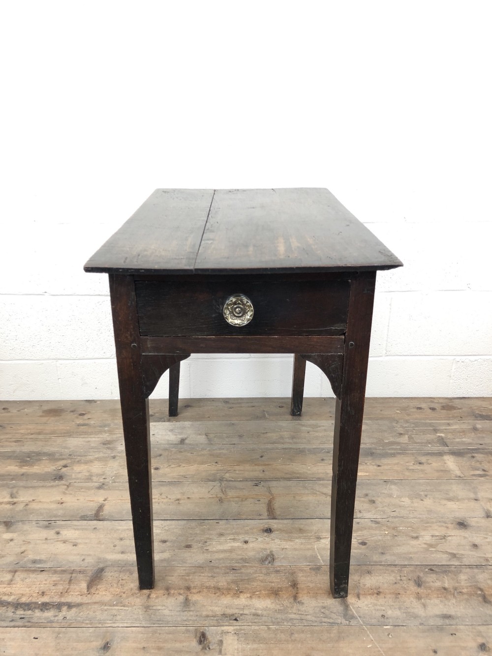 Antique Georgian Oak Side Table with Drawer
