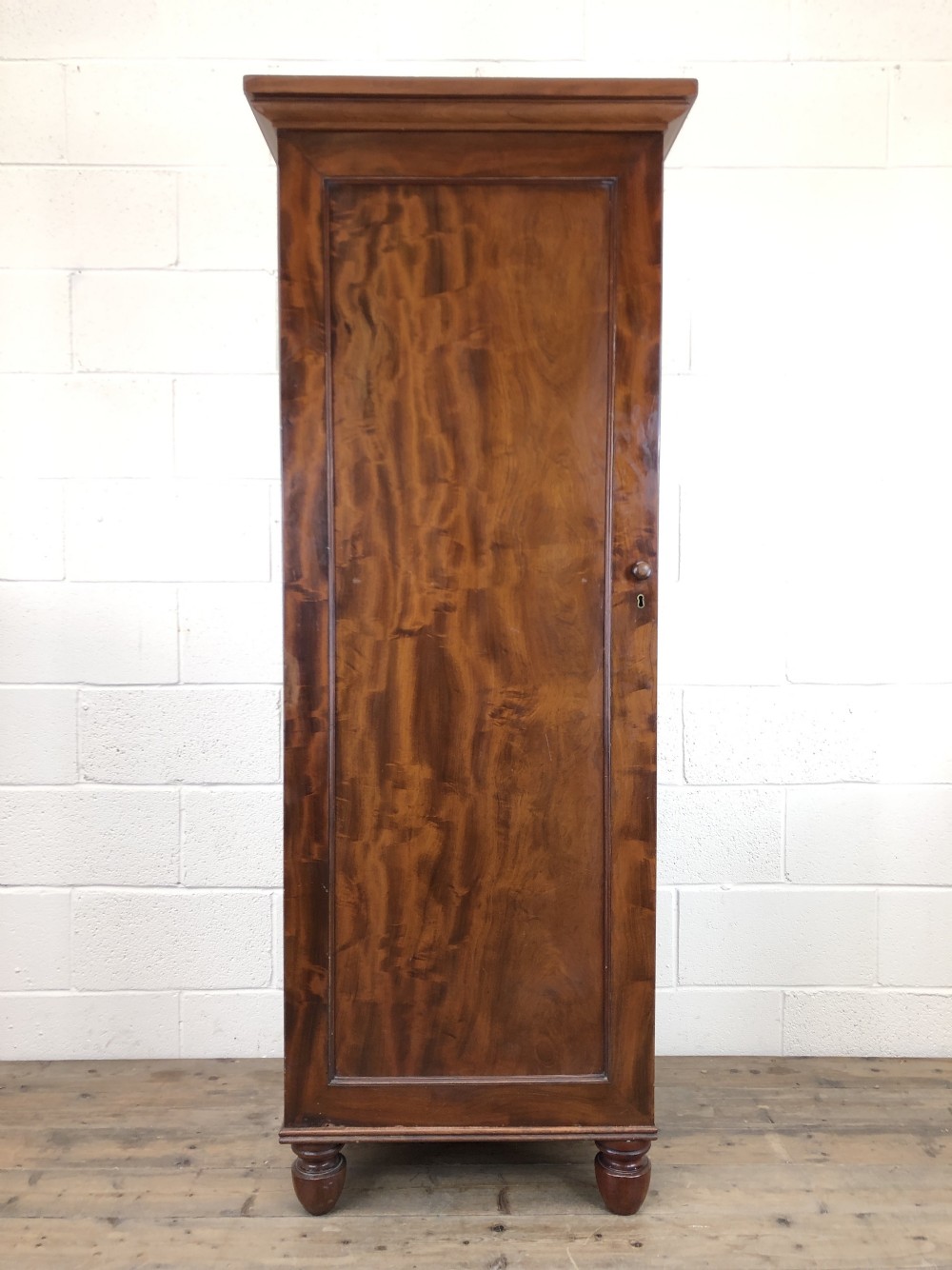 Antique Victorian Mahogany Single Door Wardrobe