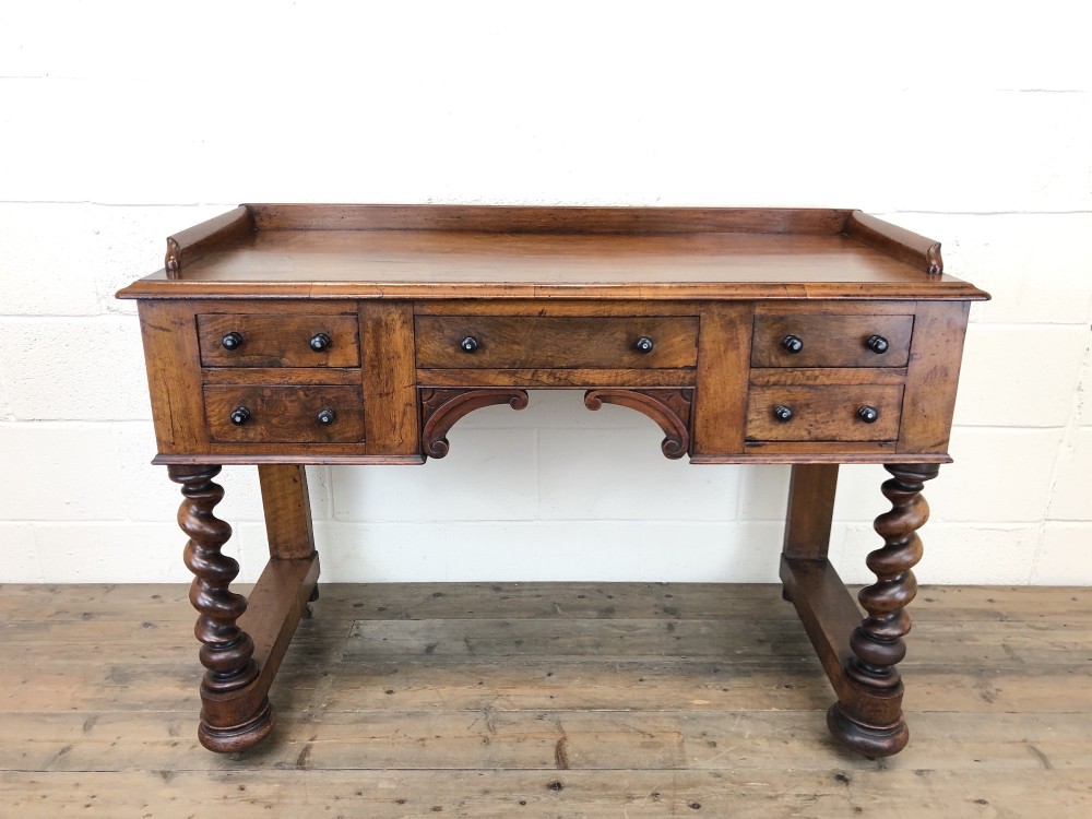 Antique Mahogany Desk with Barley Twist Supports