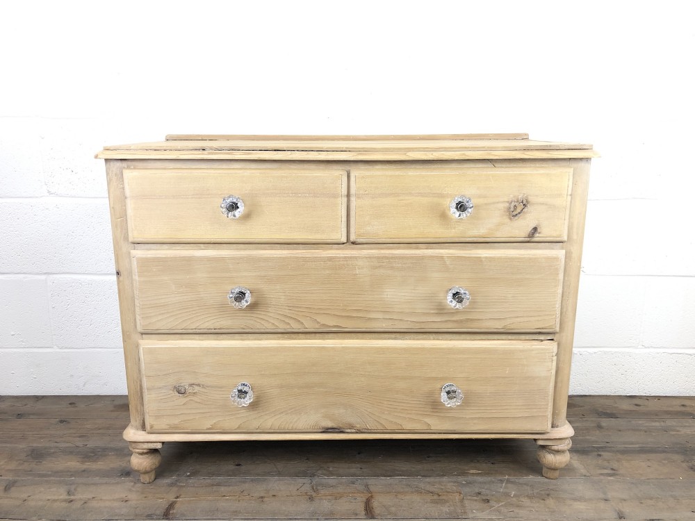Victorian Pine Chest of Drawers with Glass Knobs