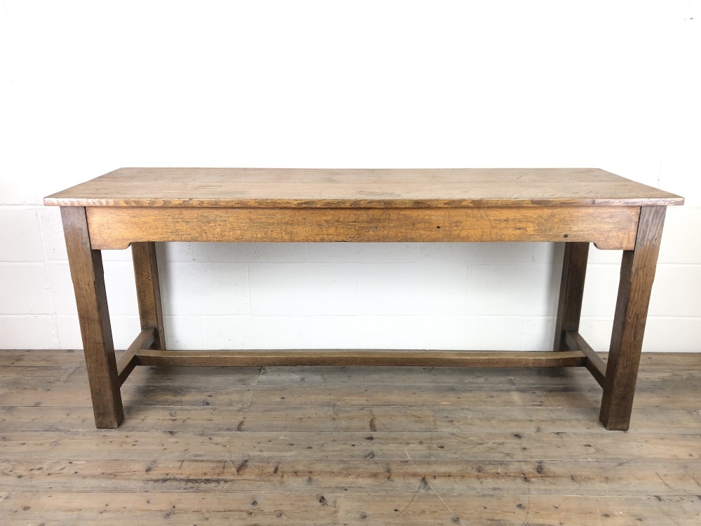 Narrow Antique Oak School Table