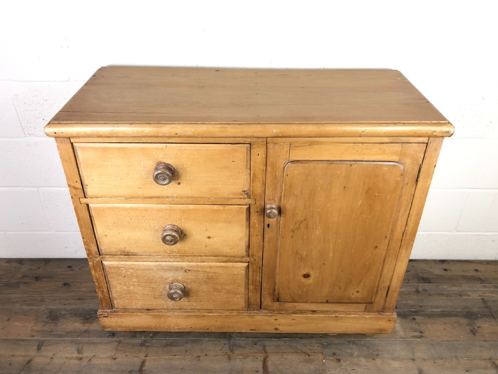 Antique Pine Sideboard Cupboard with Drawers View II