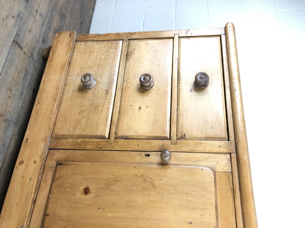 Antique Pine Sideboard Cupboard with Drawers View IV