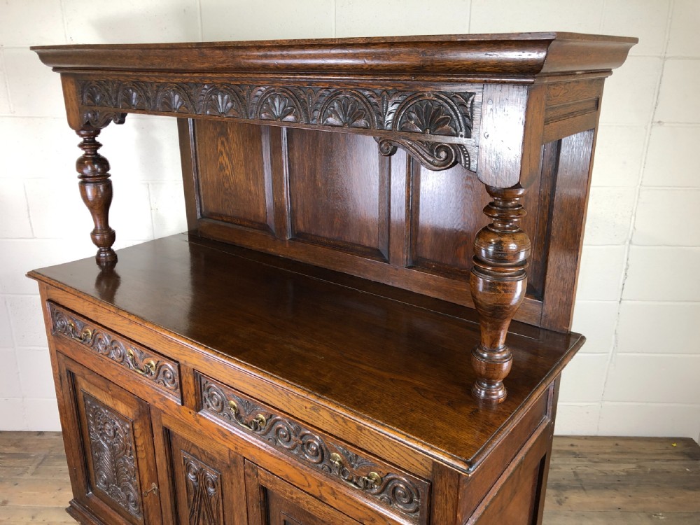 Victorian Carved Oak Court Cupboard  View XII