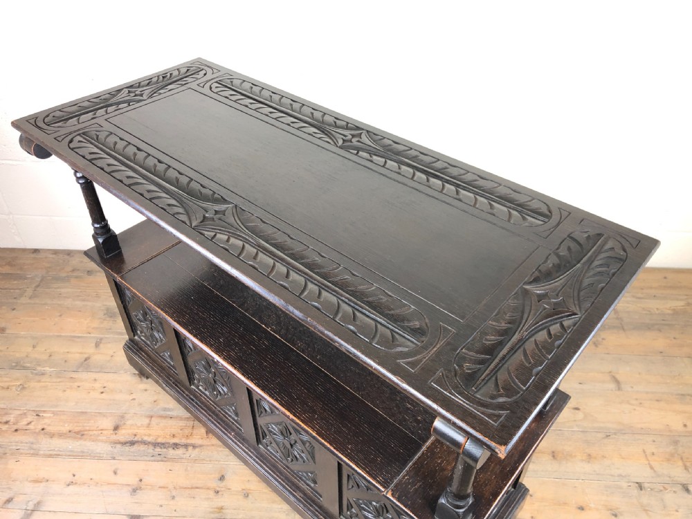 Early 20th Century Stained Oak Monk’s Bench  View VI