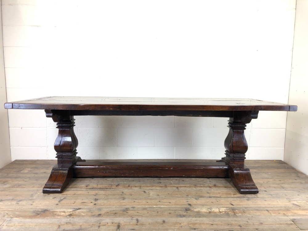 Large Antique Elm Refectory Dining Table  View II