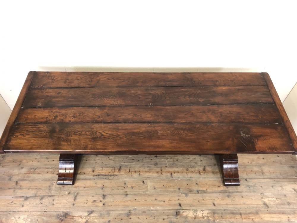 Large Antique Elm Refectory Dining Table  View IX
