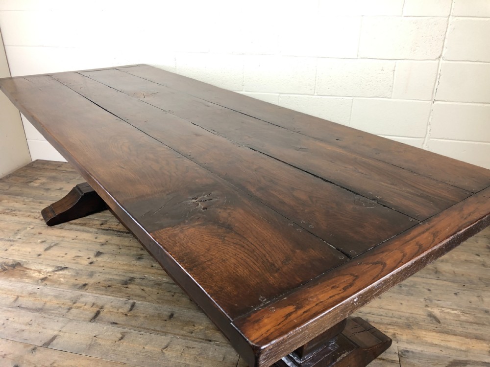 Large Antique Elm Refectory Dining Table  View XI