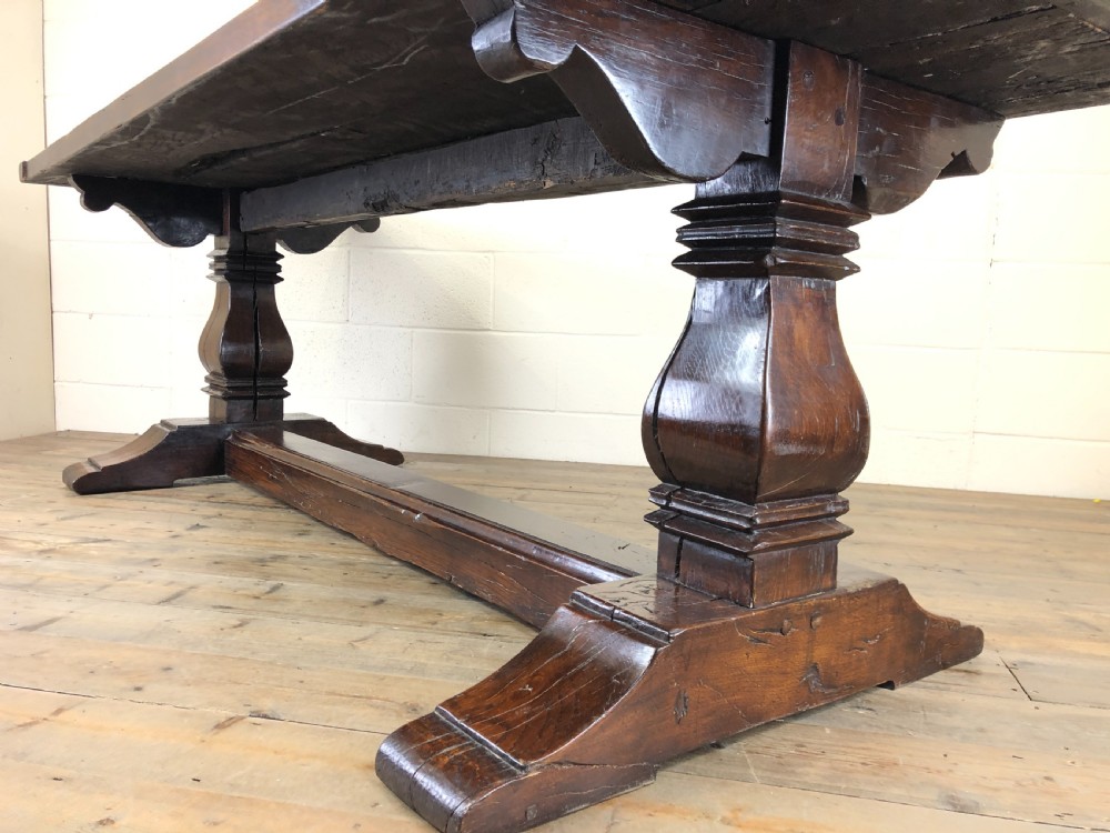 Large Antique Elm Refectory Dining Table  View XII