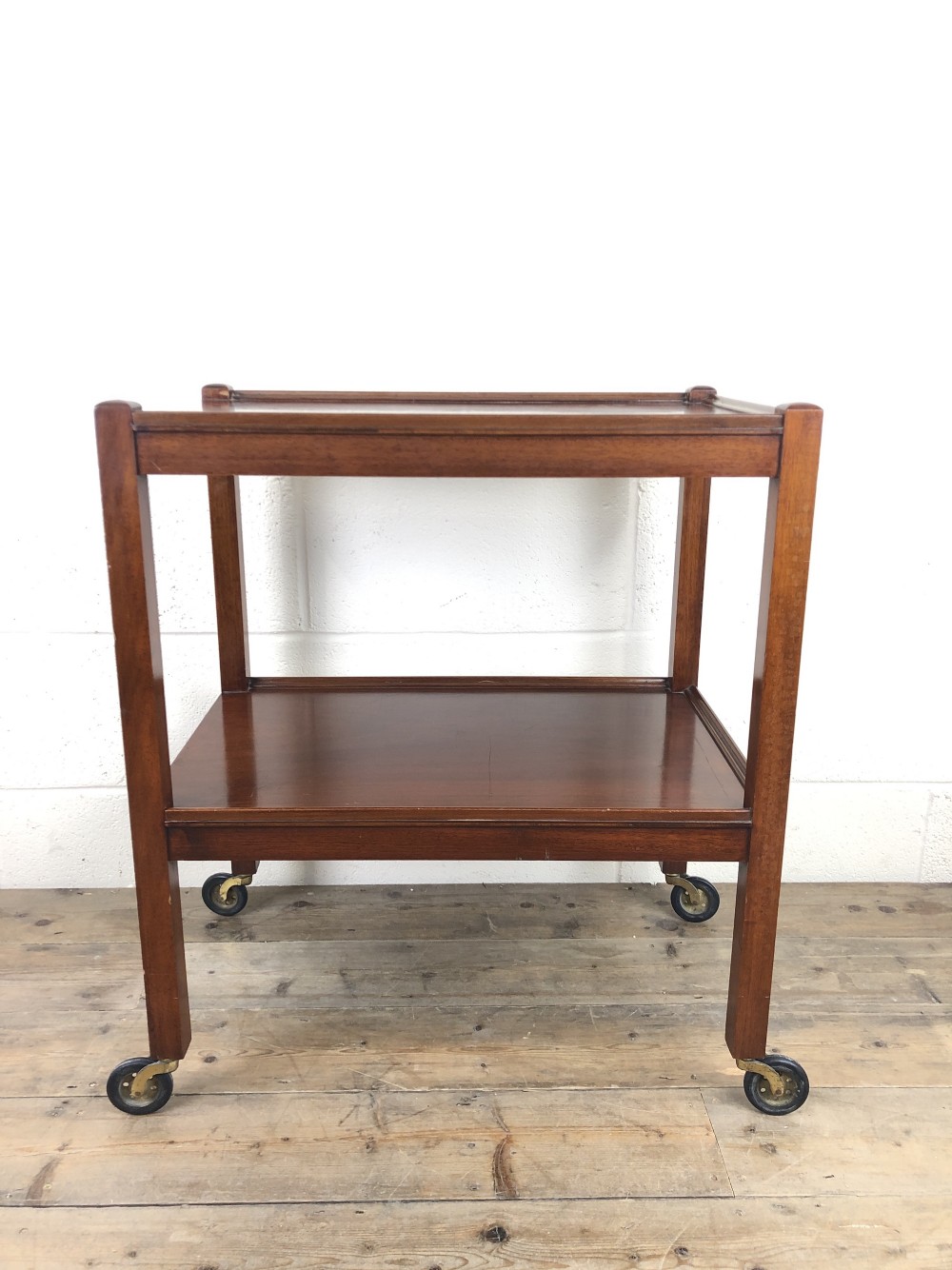 Antique Mahogany Two Tier Drinks Trolley