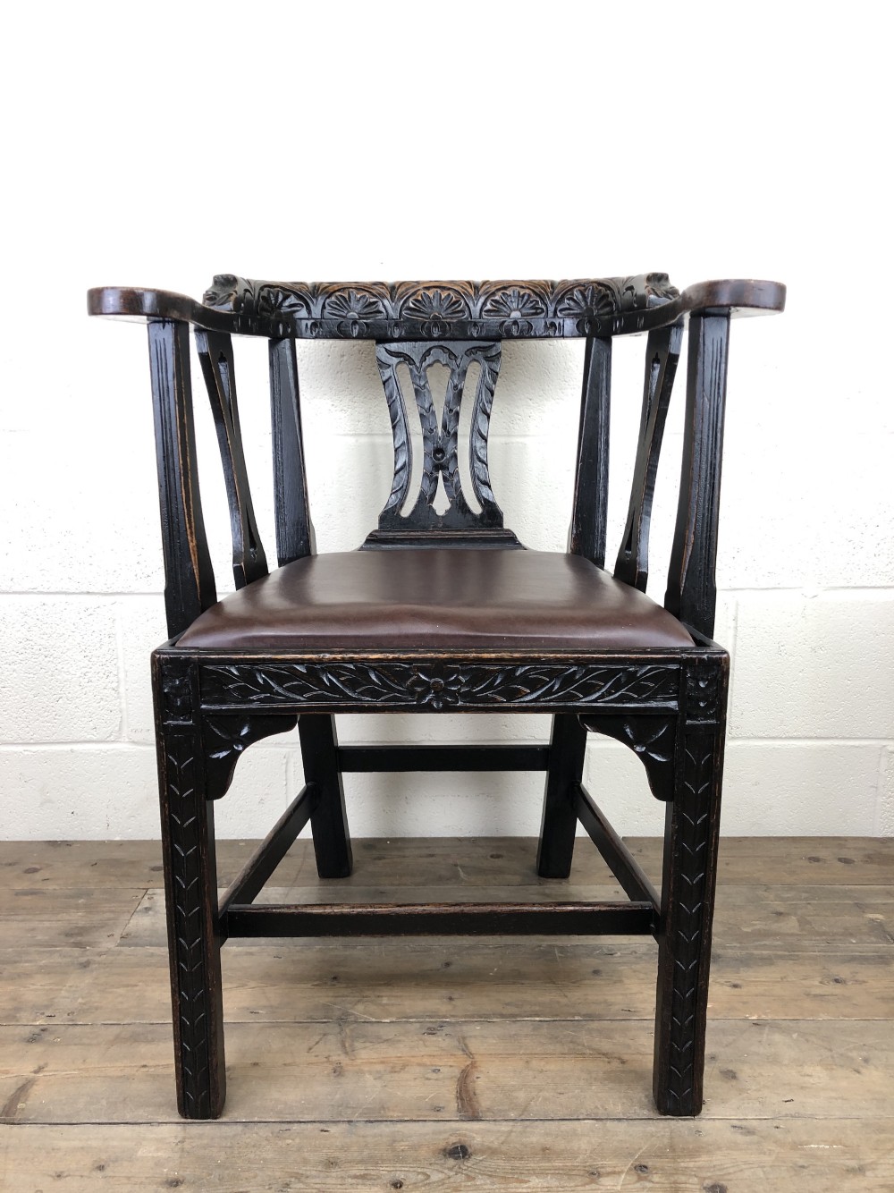 Victorian Carved Oak Gothic Armchair