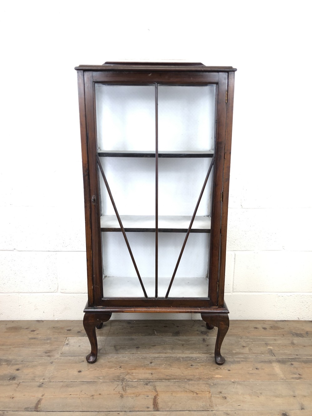 Antique Edwardian Single Door Display Cabinet