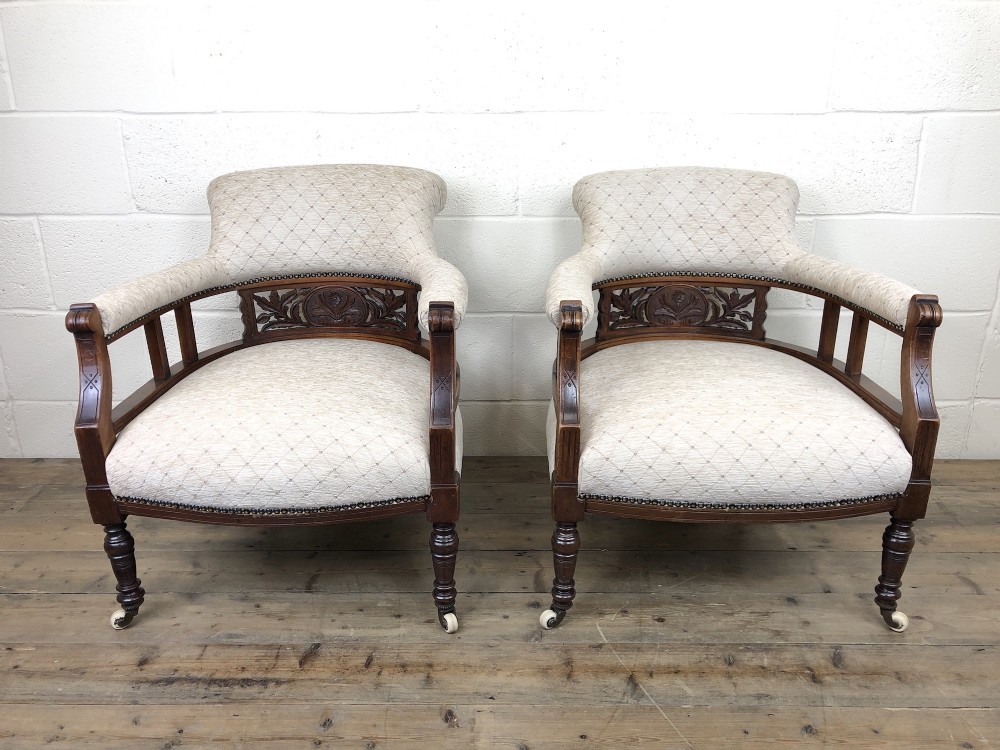 Pair of Victorian Mahogany Tub Chairs
