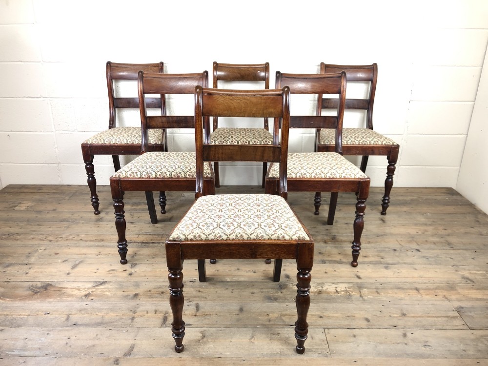 Set of Six 19th Century Mahogany Dining Chairs