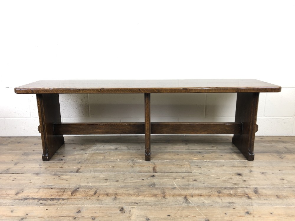 Arts & Crafts Style Oak Bench