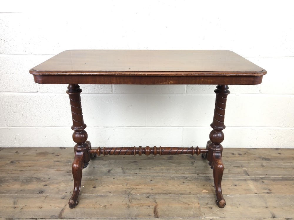 Victorian Mahogany Occasional Table with Stretcher 