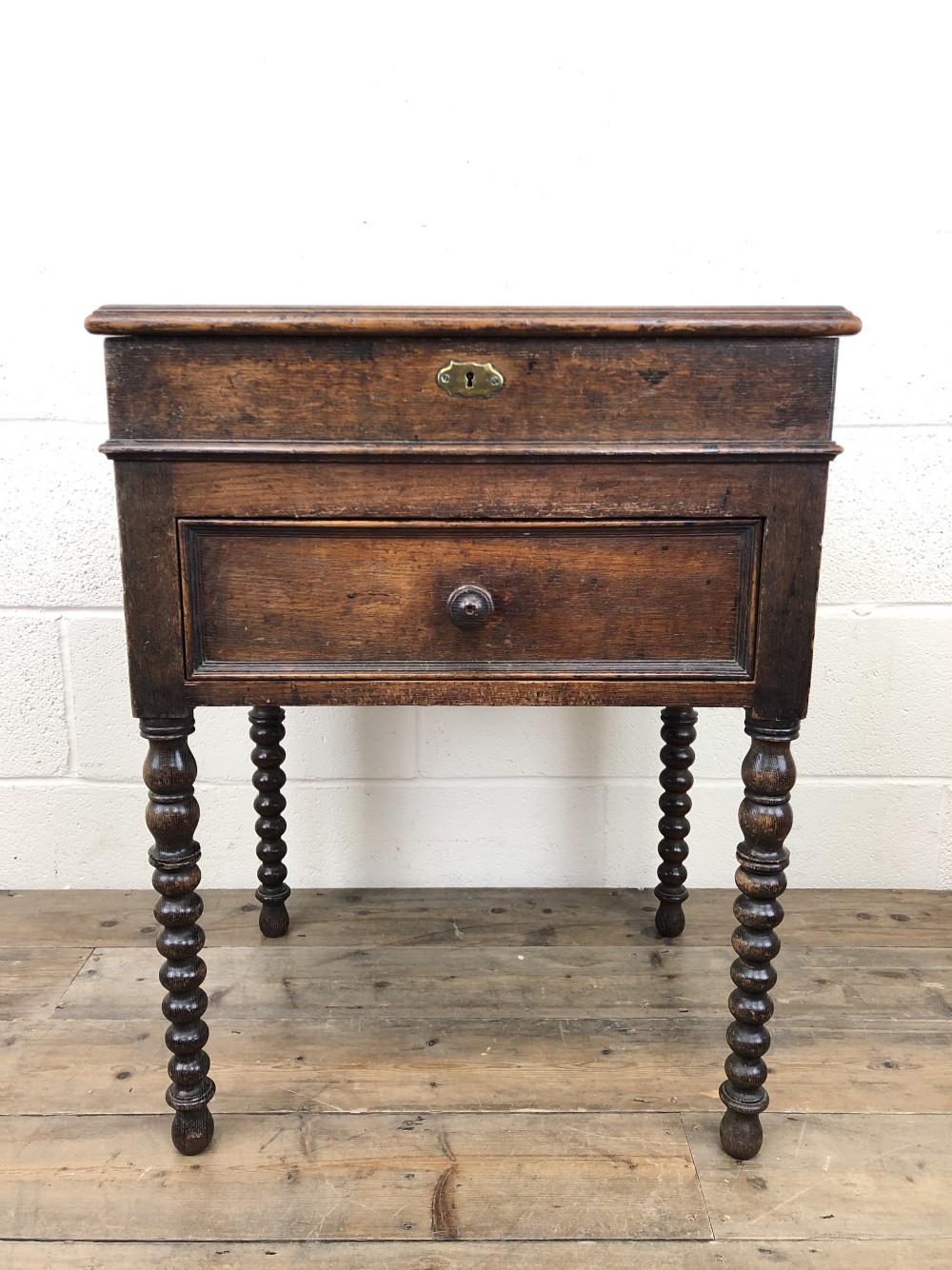 Early 19th Century Oak Box on Stand