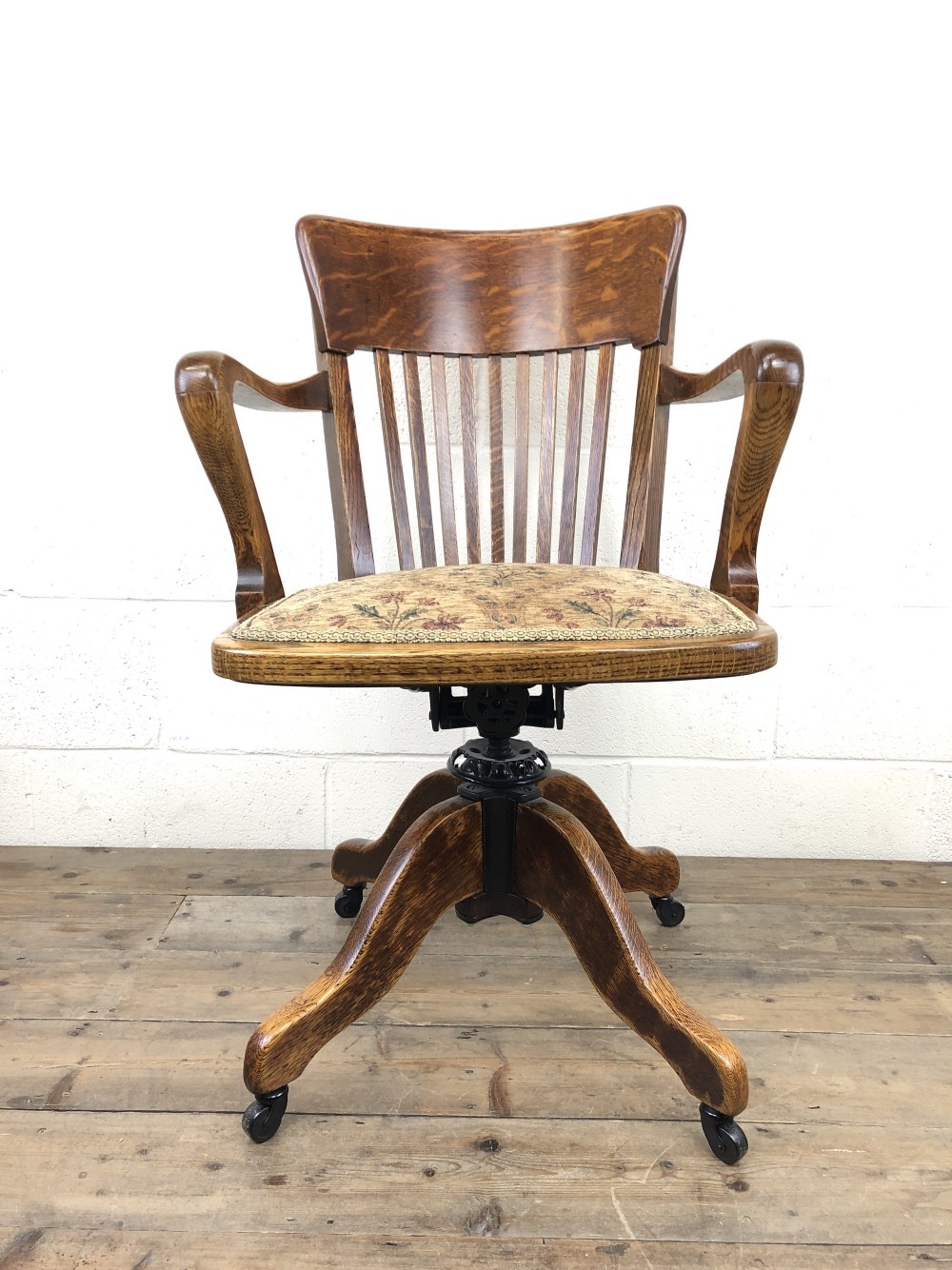 Early 20th Century Oak Swivel Desk Chair by P.E. Gane