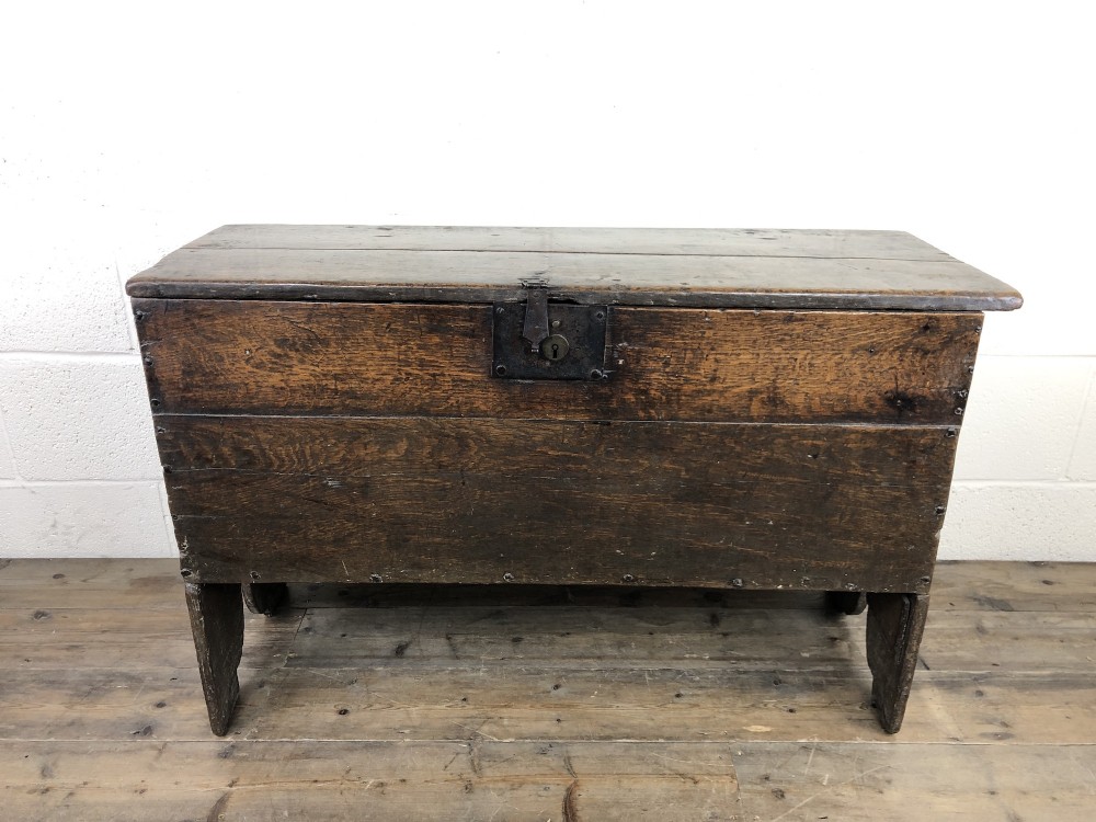 Early 18th Century Six Plank Oak Coffer