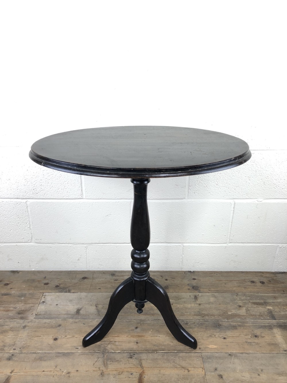 Antique Ebonised Wine Table with Oval Top