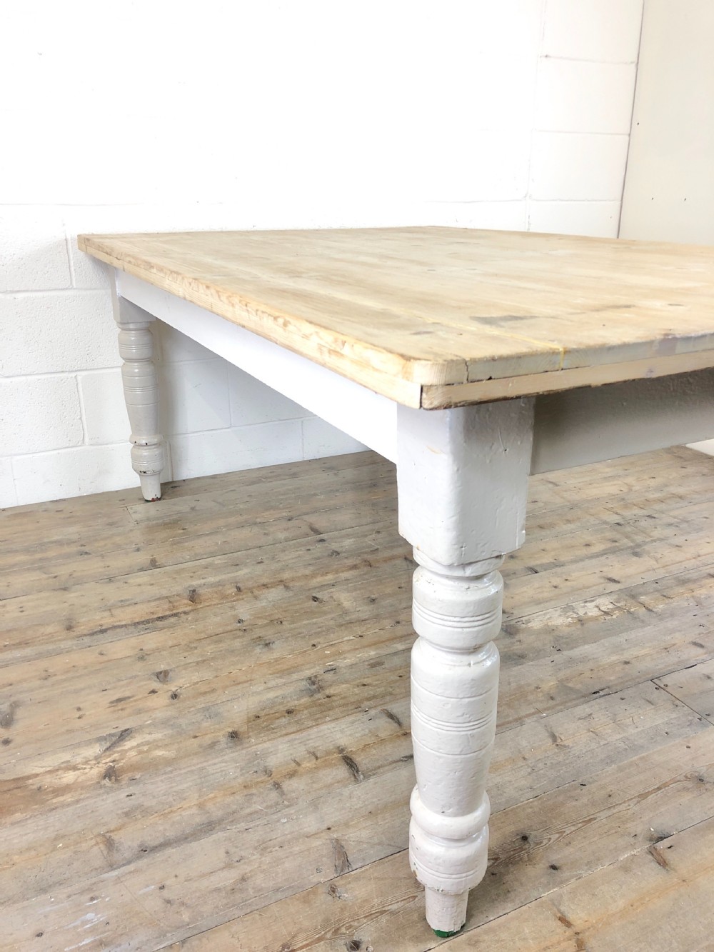 Large Antique Pine Farmhouse Kitchen Table View X