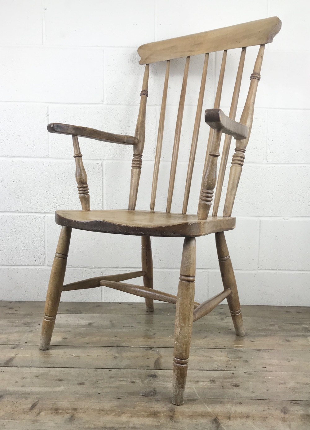 Antique Beech and Elm Farmhouse Windsor Armchair View IV