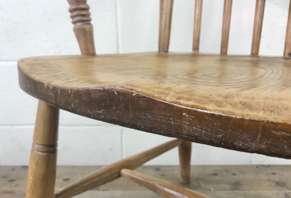 Antique Beech and Elm Farmhouse Windsor Armchair View VI