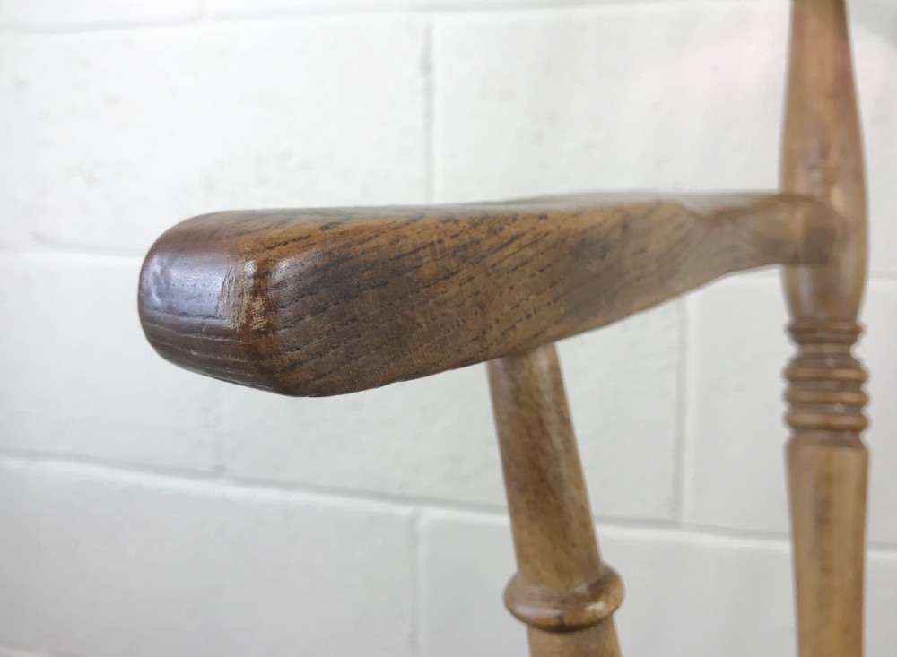 Antique Beech and Elm Farmhouse Windsor Armchair View VIII
