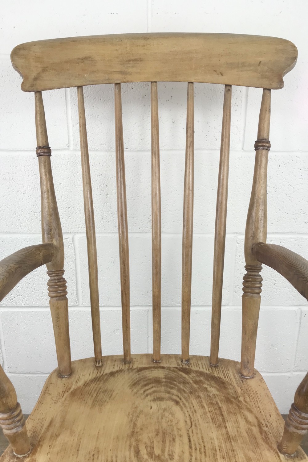 Antique Beech and Elm Farmhouse Windsor Armchair View XI
