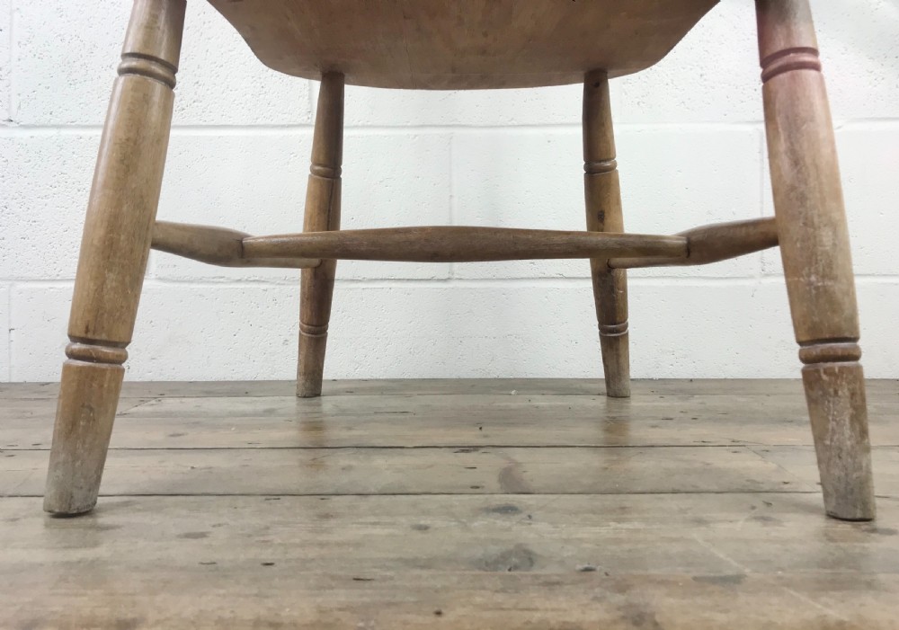 Antique Beech and Elm Farmhouse Windsor Armchair View XII