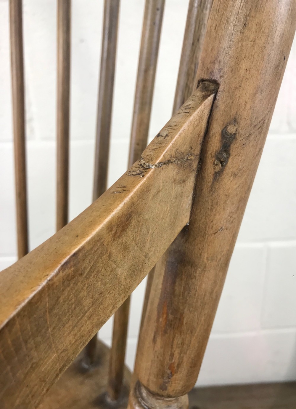 Early 20th Century Antique Beech Penny Seat Armchair View X